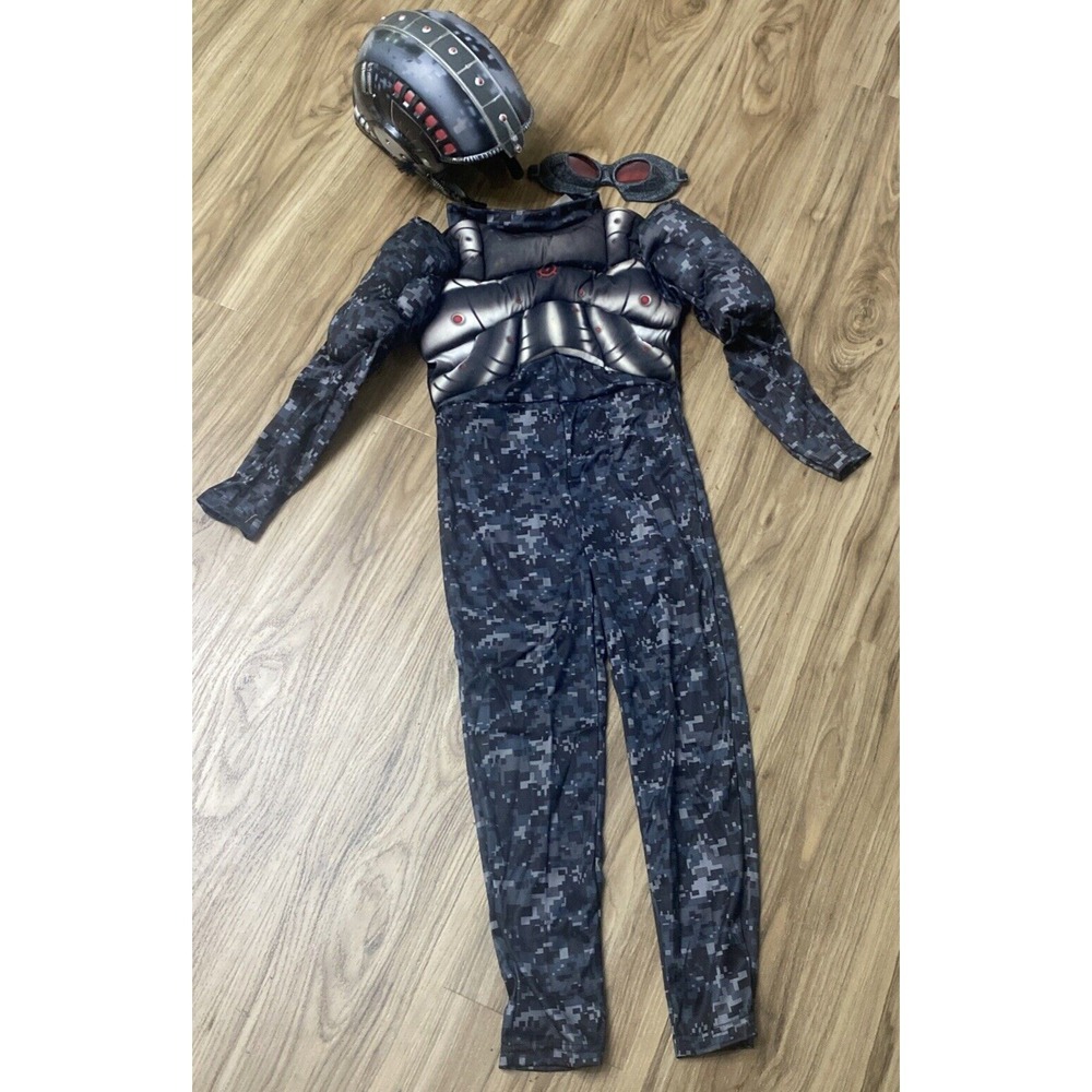 Disguise Rapid Strike Operation Soldier Muscle Costume with Helmet Goggles 4-6
